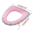 thumbnail image 2 of Fall and Winter Washable Two-Colored Plush Toilet Seat Cover with Handle Soft Warm Bathroom Cushion Durable Comfortable Winter Home Accessory, 2 of 5
