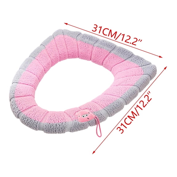 SLYNSHome Soft Toilet Seat Covers for Bathroom,Pink Thicker Warmer Washable Toilet Seat Cushion Reusable Toilet Lid Seat Cover Pads