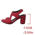 thumbnail image 6 of Wowcloth Women's Peep Toe Sandals - Comfortable Plus Size with Hook-and-Loop Strap & Heel for Fashion Casual Solid Color Footwear, 6 of 9