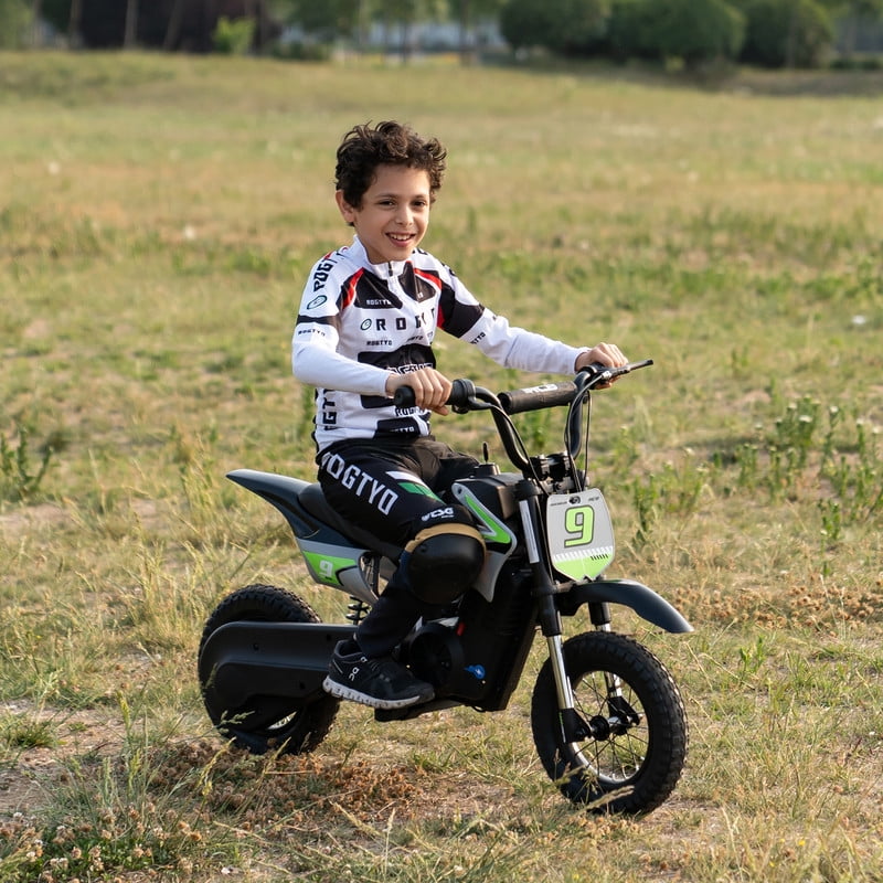 RCB R9XPro 36V Electric Dirt Bike for Kids,350W Electric Motorcycle,3 Speeds up to 15.5mph,10-mile Range,Ages 5+, Blue