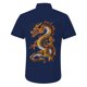 thumbnail image 3 of Camisas Y Playeras Camisa para hombre de manga corta con botones para hombre, camisa informal con estampado de playa de verano con dragón (Navy, XXL), 3 of 6