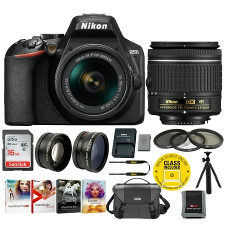 Nikon D3500 24.2MP DSLR Camera with NIKKOR 18-55mm VR + Nikon Case + 16GB