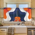 thumbnail image 2 of Yayeee Kitchen Curtains Tier Set of 2 Light Filtering 57"x36" Over Sink Window Panels, Blue Abstract Wavy, 2 of 7