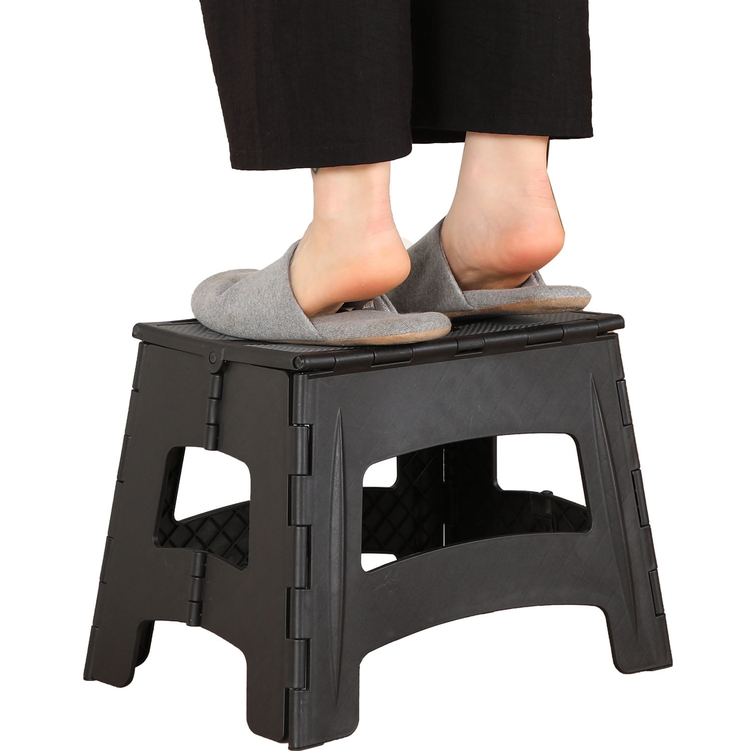 Farmora 12 inch Anti-Slip Step Stool 300 lb Capacity, Black