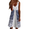 thumbnail image 2 of SMihono Robes Bohèmes d'Été Femmes Grande Taille Mode Femmes Décontracté Aguichant Col en V Uni Été Dentelle Sans Manches Robe Mini, 2 of 5