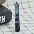 thumbnail image 2 of Single Point Colorful Natural Fluorite Quartz Crystal Column Stone Ornament Gift Decoration, 2 of 8