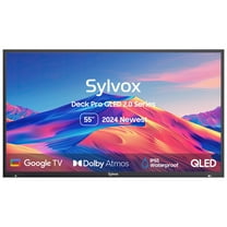 SYLVOX Outdoor TV, 55'' QLED Smart TV, Newest Google TV with Dolby Atmos, Support Google Assistant, 4K 1000nits Weatherproof TV for Partial Sun (Deck Pro QLED 2.0 New)