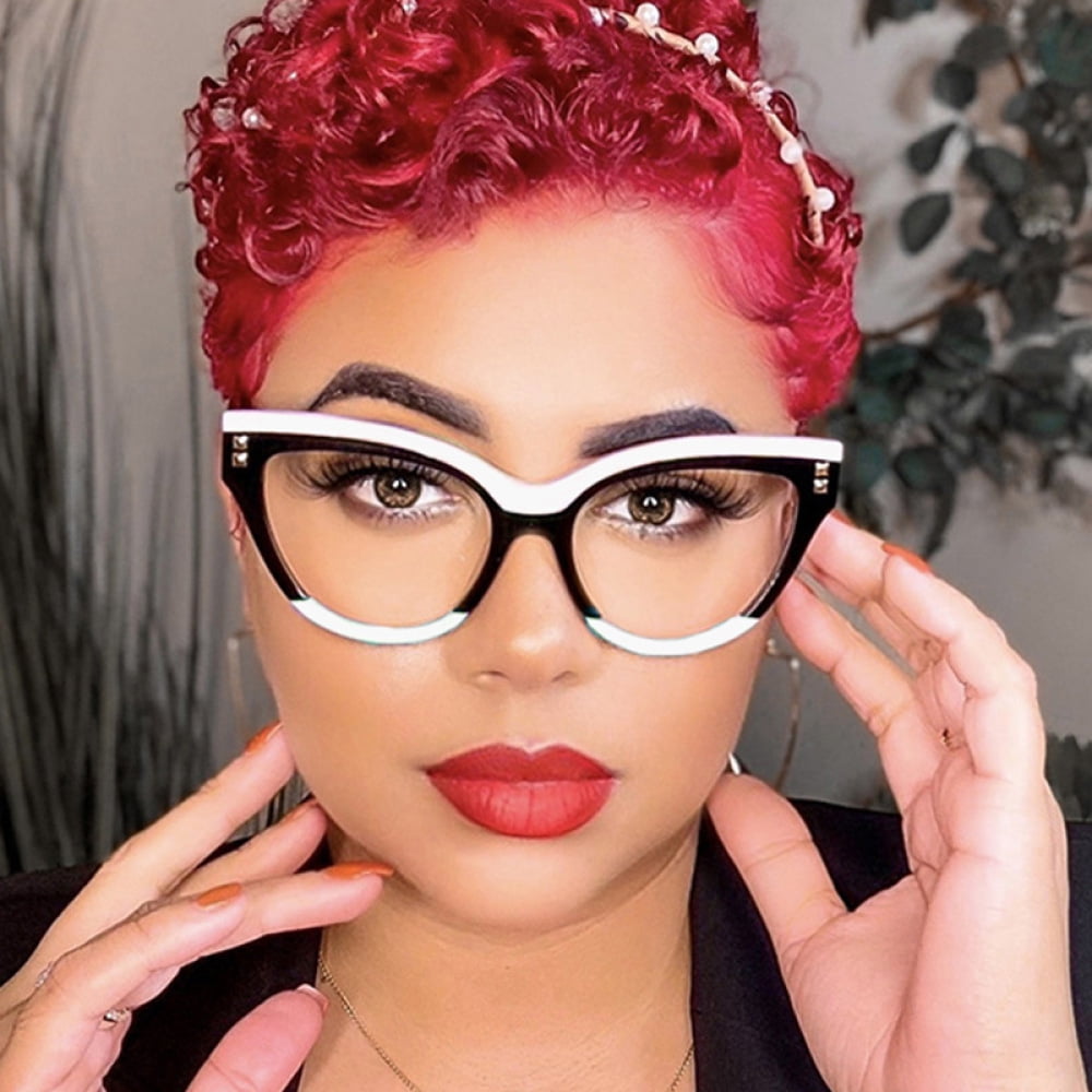 Women Cat Eye Anti-blue Light Reading Glasses 2.25 Classic Two-tone Trendy Readers +2.25