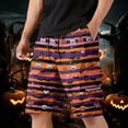 thumbnail image 2 of GrmtClth Men's Halloween print shorts Fun Pumpkin Elastic Waist Cargo Shorts Breathable Summer Short Pants Outdoor Walking Fun Daily Clothing Red M, 2 of 5