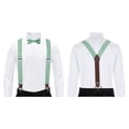 thumbnail image 4 of Jacob Alexander Men's Floral Cotton Suspenders - Dusty Sage, 4 of 6