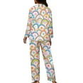 thumbnail image 2 of Suhoaziia Pj Set for Women Pajamas Top and Pants Button Flower Rainbow Lounge Wear Comfortable Skin Friendly Indoor Multi-Season Daily Wear Ladies Gift Tracksuit Size XS, 2 of 6