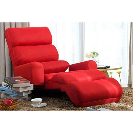 Merax Foldable Floor Cushion Lounge Chair Bed With Pillow Red