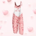 thumbnail image 1 of WILLBEST Jeans pour Femmes Tendance Mode Saint-Valentin Imprimé Bretelles Col Rond Combinaison (2) Pantalons, 1 of 3