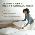 thumbnail image 5 of Summer Sanctuary Queen Pillow - Cooling Qmax Adjustable Down Alternative Pillow w/Extra Fill, Ideal for Side Back Stomach Sleepers, 5 of 8