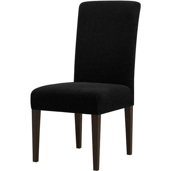 Orly's Dream 2pc Luxury Chair Cover Set for Dining Chair Waterproof Stretchable Breathable Slipcover Solid Black