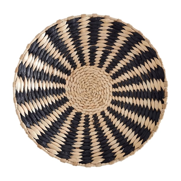 Decoración de pared con cesta bohemia, cesta tejida para colgar en la pared, cesta rústica redonda para colgar en la pared. 40cm