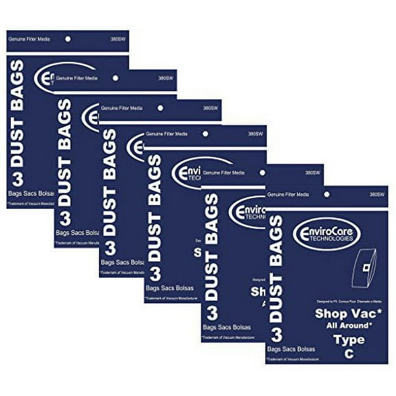 18 ShopVac Type C Wet/Dry Shop Vac Vacuum Bags SV-9066900