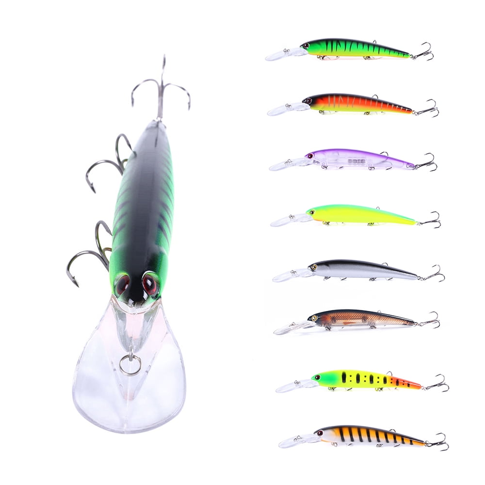 HENGJIA Fishing Lures Large Hard Bait Minnow VIB Lure with Treble Hook Life-Like Swimbait Fishing Bait Popper Crankbait Sinking Lure for Bass Trout Walleye Redfish
