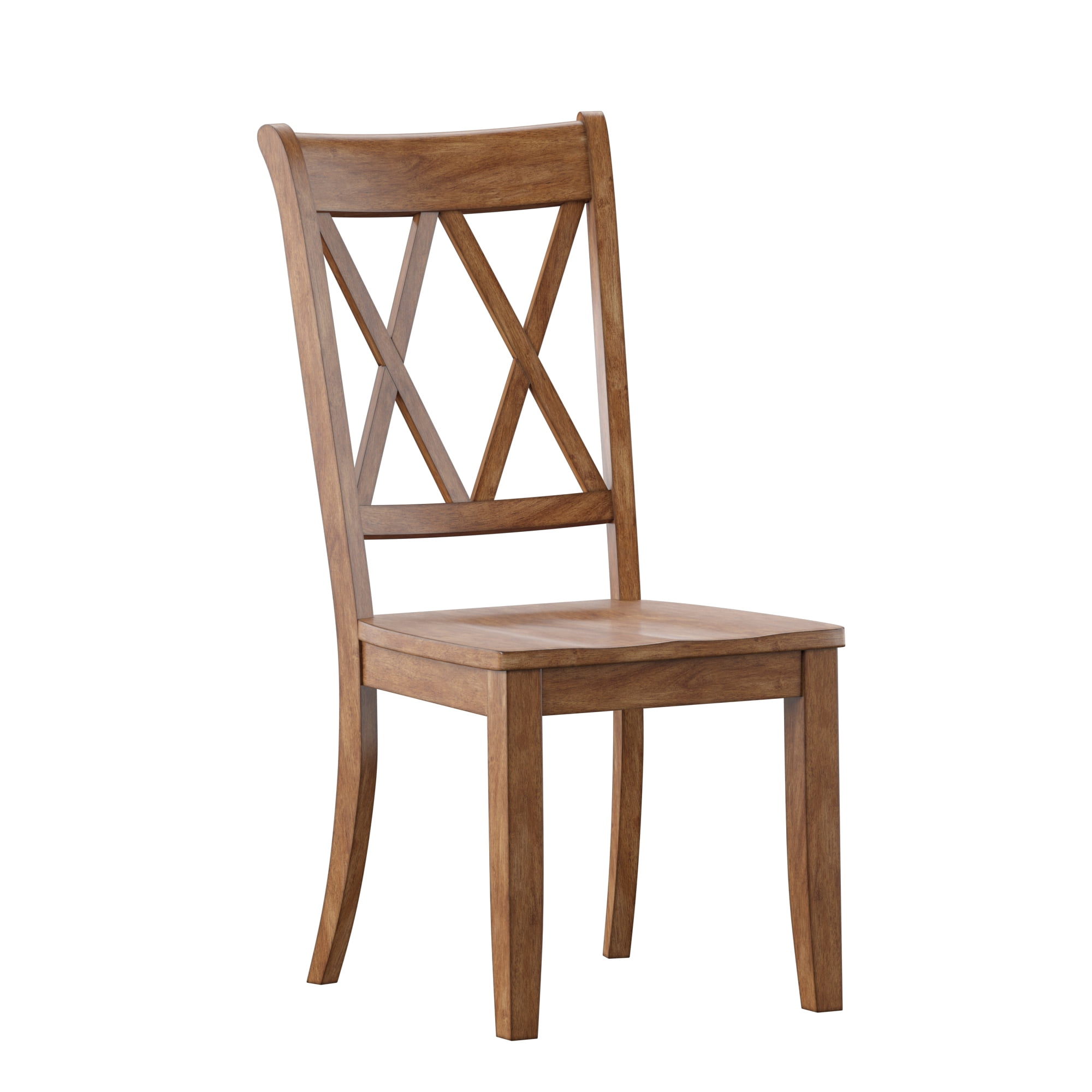 Weston Home Farmhouse Wood Dining Side Chair, Oak (Set of 2)
