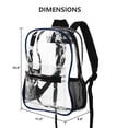 thumbnail image 2 of Party Zealot Clear Backpack Heavy Duty See Through Backpack PVC Transparent Backpack for School, Work, Festival, Security, Sports Events (Blue), 2 of 7