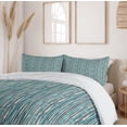 thumbnail image 6 of Ambesonne Stripes Duvet Cover Sets, Watercolor Rustic Lines, 2-King, Petrol Blue Eggshell, 6 of 7