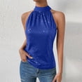 thumbnail image 2 of Kukoosong Women's Dressy Mock Neck Sleeveless Sequin Blouse Solid Color Tops for Casual Party and Daily Wear Women Sleeveless Tank Tops, 2 of 7