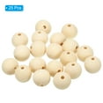 thumbnail image 3 of Uxcell 30mm Perlas de Madera Natural, Paquete de 25 Perlas de Madera sin Terminar, Perlas Redondas Sueltas, Perlas Espaciadoras, 3 of 6