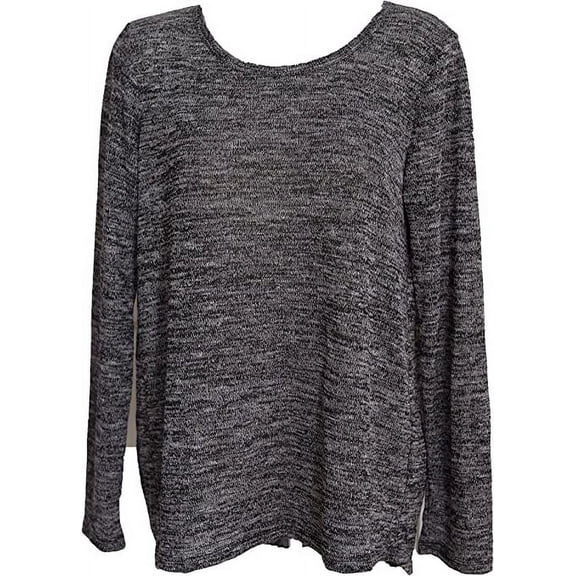 LARRY LEVINE Marled Split-Back Sweater Large