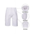 thumbnail image 4 of Mens Fleece Sweat Cargo Shorts With Elastic Waistband Drawstring Athletic Workout Gym Shorts-White,L, 4 of 5