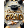 thumbnail image 4 of Congrats Grad Banner Sunflower Decor Backdrop Graduation Party Decoration Background Props Indoor Outdoor Celebration Removable Easy Setup, 4 of 4