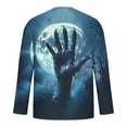 thumbnail image 4 of FDGIU Men's Halloween Graphic Tees Men Casual Round Neck Long Sleeve Pullover Halloween Fashion Printed T-Shirt Blouse Tops Casual Shirts, 4 of 5