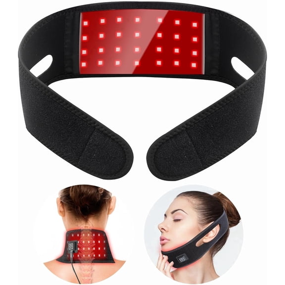 Red Light Therapy for Neck,for near Infrared Therapy Wrap Chin Strap, Red Light Therapy Belt for Chin Neck Hand Wrist Leg with Timer