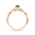 thumbnail image 2 of ANGARA Natural Nature Inspired Emerald & Diamond Filigree Ring in 14K Rose Gold for Women (Size-5mm) | May Birthstone, Birthday, Anniversary, Jewelry Gift for Women | Natural Emerald Ring, 2 of 10