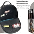 thumbnail image 5 of Lsque Fantasy Wizard Dog Art Pattern Backpack – School Travel Canvas Daypack with Ergonomic Padded Straps, Multiple Compartments & Leather Handle, 5 of 5