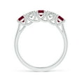 thumbnail image 2 of ANGARA Natural Half Eternity Five Stone Ruby and Diamond Wedding Band in 925 Sterling Silver for Women (Size-3.8mm) | July Birthstone, Anniversary, Jewelry Gift for Women | Natural Ruby Ring, 2 of 9