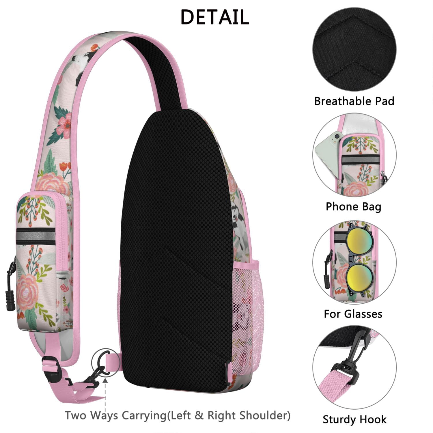 Hawaiian Hibiscus Sling Backpack – Durable Water-Resistant  display picture 3
