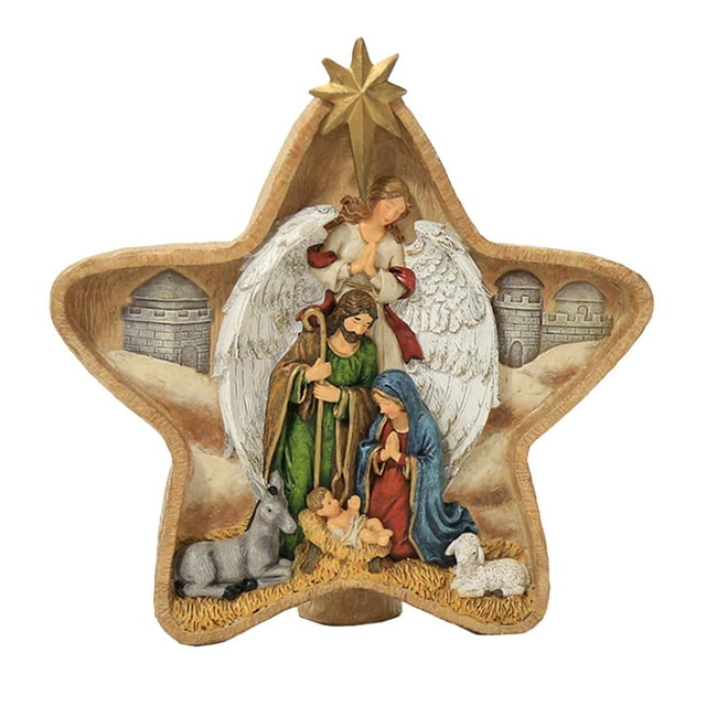 Figura católica de escritorio, estatua de la Sagrada Familia, adorno artesanal, colección de decoración Estrella