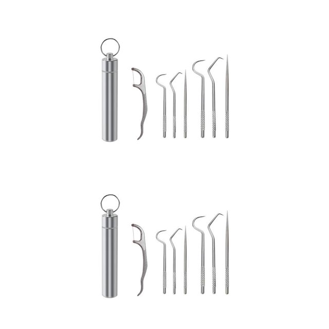 Matsuzay Palillo de Limpieza de de viaje Selección Barbacoa Fruta Tenedor Reutilizable Lavable Multifuncional Flosser Type1 NO1