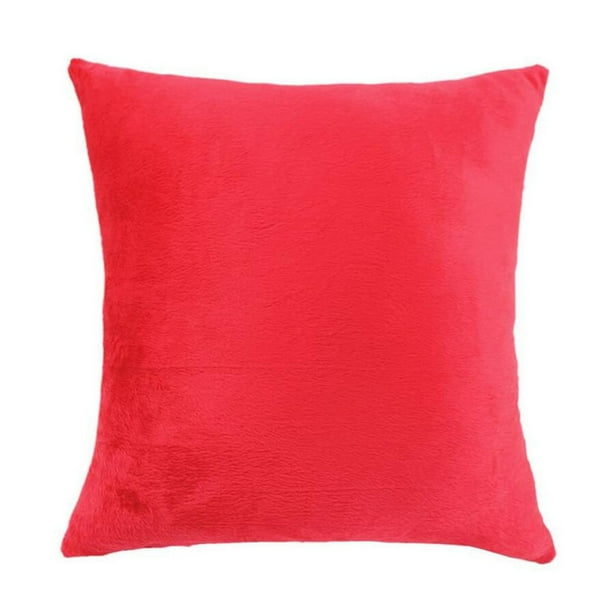 Advancent Funda de almohada corta de felpa, funda de almohada decorativa para sofá y silla, funda de cojín decorativa para el hogar Decoración del hogar rojo