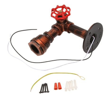 

Xigeapg Vintage Water Pipe Wall Lamp Faucet Shape Steam Punk Loft Industrial Iron Rust Retro Home Bar Decors Red Rust