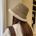 thumbnail image 3 of vnanda Warm Hat Unisex Winter Hat with Faux Rex Rabbit Fur Windproof Basin Ear Protection Warm Cozy Velvet Bucket for Outdoor Activities Faux Rex Rabbit Fur, 3 of 8