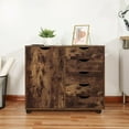 thumbnail image 3 of Naomi Home 6-Drawers Mobile File Cabinet, Rustic Brown, 3 of 10