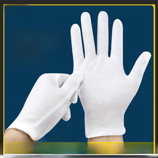 Guantes de trabajo de protección laboral engrosados, placa de cuentas, guantes de algodón de etiqueta Wenwan, guantes de protección laboral de algodón puro blanco