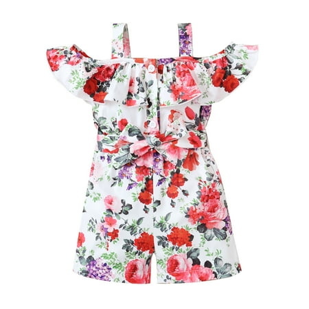 

Baby Girl Clothes 9 Months Baby Girls Summer Bodysuit 12 Months Baby Girl Sling Floral Prints Bodysuit White