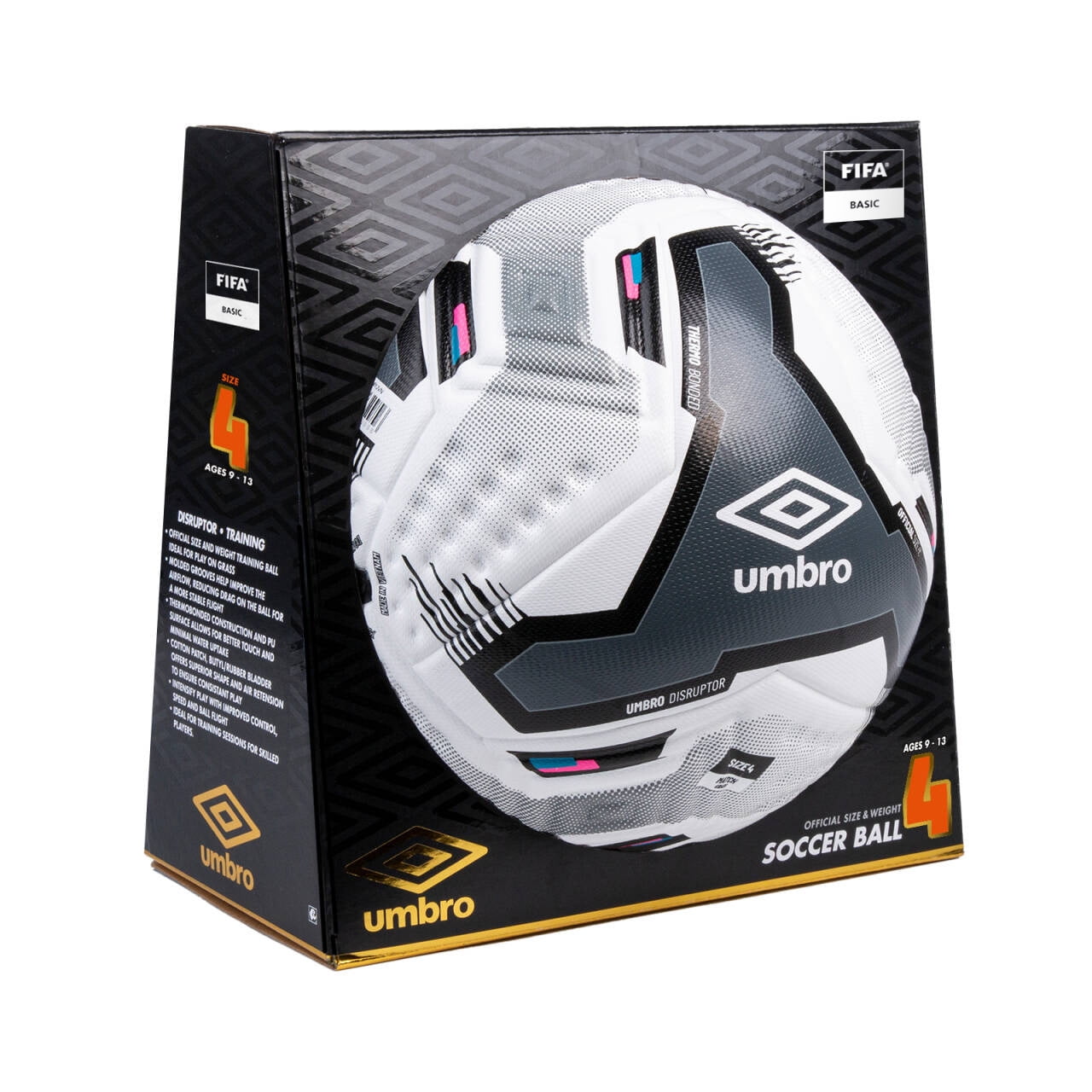 Umbro Disruptor Size 4 Soccer Ball for Ages 8-12 Years Old, FIFA