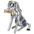thumbnail image 3 of Chrome Plated Silver Dog and Bone with Blue Crystals by Matashi, 3 of 5