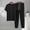 c04Black, variant on USNSM (L-5XL) Plus Size Mens Sleeveless Tank Top and Pants Set Casual Two Piece Loungewear Sleepwear Comfortable Modal Suit Blue XL
