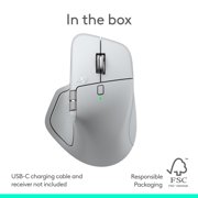 Logitech MX Master 4 for Mac, Ergonomic Bluetooth Mouse with Advanced Performance Haptic Feedback, Ultra-Fast Scrolling, USB-C Charging, White Silver