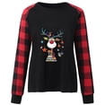 thumbnail image 4 of Merry Christmas Sweatshirt Womens Funny Xmas Elk Printed Plaid Raglan Long Sleeve Pullover Sweater Festivel Costume, 4 of 4