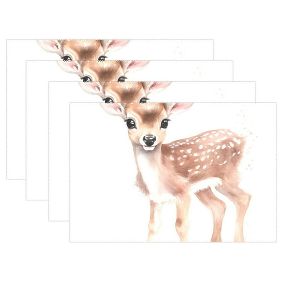 Plum Deer 12×18 inch Placemats Heat Resistant Washable Foldable Rectangular Placemats Set Decoration Indoor Outdoor for Kitchen Dining Table 1PC